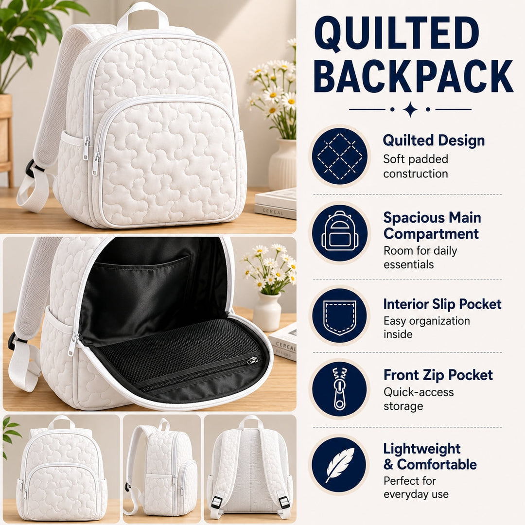 Boho Floral Pet Personalized Quilted Backpack TG16