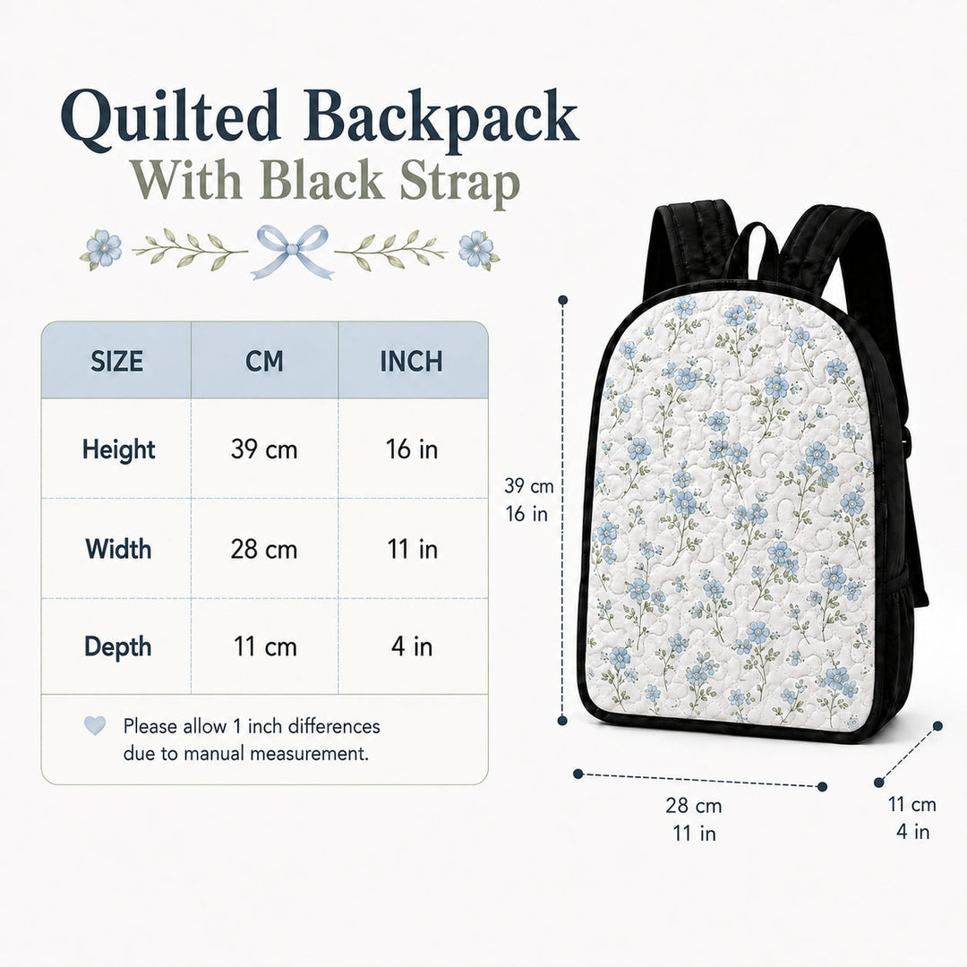 Retro Camper Van Personalized Quilted Backpack With Black Strap QV07