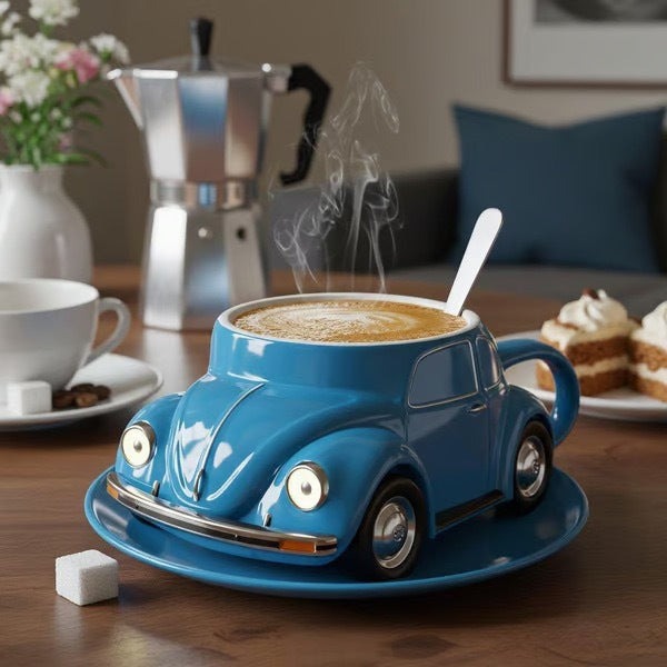 BLUEMUG | Blue Mug with Car Design